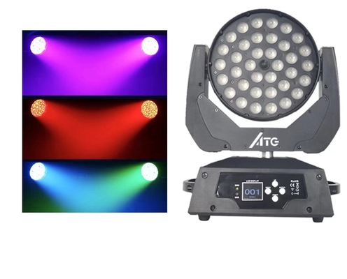80 Ra kleurweergave index Bühnenverlichting 36x10W RGBW 4-in-1 Zoom Wash Bewegende koplicht